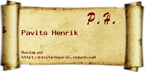 Pavits Henrik névjegykártya